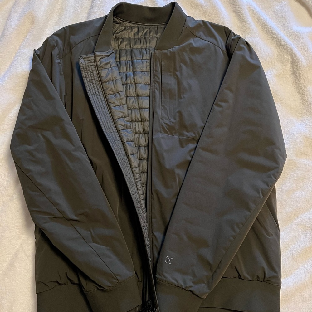 Lululemon Olive/Green Reversible Bomber Jacket - Large